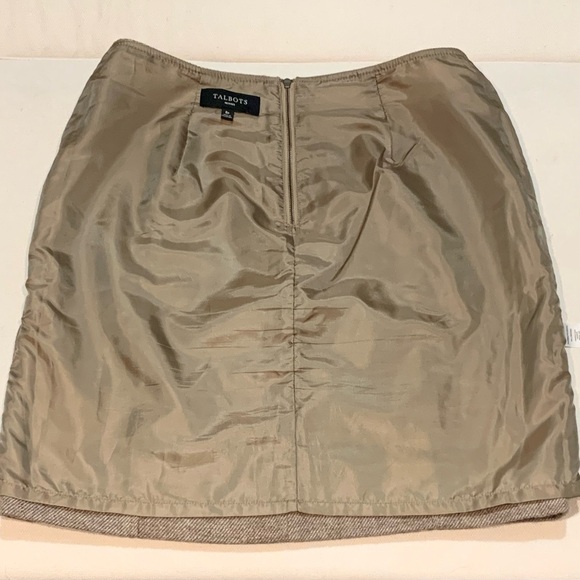 Talbots Petites Wool Blend A-Line Skirt Knee Length Taupe Brown size 8P EUC OBO - Picture 9 of 10